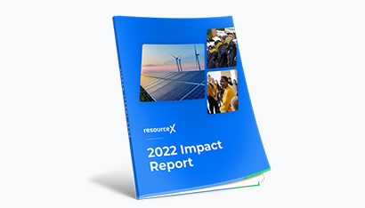 Cover image of the ResourceX 2022 Impact Report